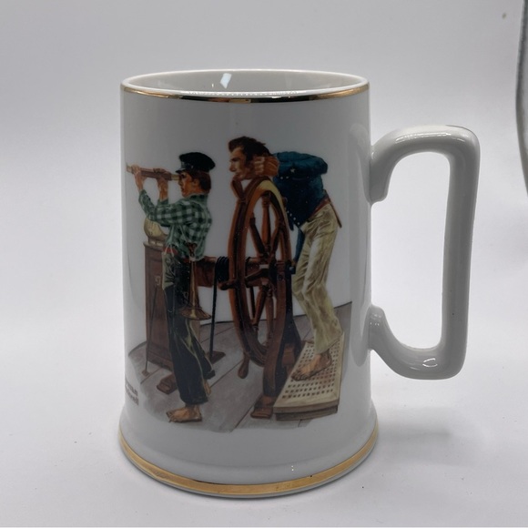 Norman Rockwell Porcelain Tankard “River Pilot” coffee cup. Vintage. In box. - Picture 3 of 8